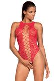 Seductive Red Knitted Bodysuit for Passionate Nights