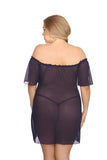 Lace and Mesh Tulle Sensual Nightdress with Thong Set