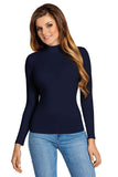 Elegant Long Sleeve Blouse with Stand-Up Collar
