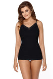 Delicate Cotton Blouse with Thin Straps and Neckline Detail