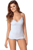 Elegant Lace-Trimmed Smooth Blouse with Profiled Cups