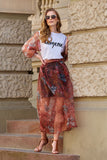 Romantic Floral Tulle Skirt with Viscose Half Slip