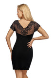 Elegant Black Lace Nightie with Glittering Detail