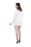 Extended Unbuttoned Jacket with Patch Pockets
