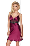 Elegant Satin Nightie with Lace and Bow Detail