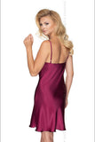 Elegant Satin Nightie with Lace and Bow Detail