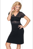 Feminine Black Lace Nightie in Soft Viscose Blend