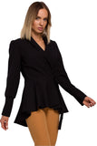 Ultra Feminine Tailcoat with Wavy Hem and Side Tie