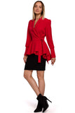 Feminine Tailcoat with Wavy Design and Side Tie