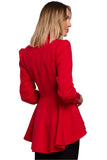 Feminine Tailcoat with Wavy Design and Side Tie