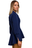Feminine Tailcoat with Wavy Design and Side Tie