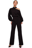 Elegant One-Shoulder Jumpsuit with Long Sleeves