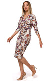 Elegant Knit Dress with Belted Waist and Print Options