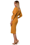 Sensual Envelope Top Dress with Fitted Bottom and Belt