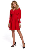Pleated Kimono Sleeve Dress with Concealed Zipper