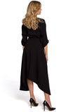 Urban Chic Asymmetrical Dress with Collar and Buttons