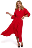 Chic Asymmetrical Dress with Collar and Button Details