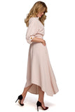 Urban Chic Asymmetrical Dress with Collar and Buttons