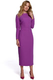 Chic Figure-Hugging Dress with Slit and Buffet Sleeves