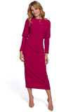 Chic Pencil Dress with Slit and Buffet Sleeves