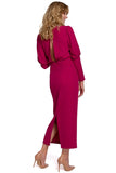 Chic Pencil Dress with Slit and Buffet Sleeves