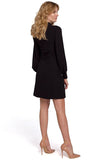 Elegant Stand-Up Collar Dress with Puffed Sleeves
