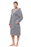 Cozy Men's Hooded Bathrobe with Pockets and Tie Closure