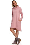 Cozy A-Line Knitted Dress with Asymmetrical Hem