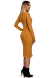 Feminine Stretchy Ribbed Knit Dress for Effortless Elegance