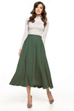 Elegant 50s-Inspired Midi Skirt with Decorative Zipper