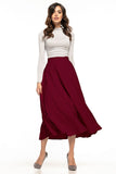 Elegant 50s-Inspired Midi Skirt with Decorative Zipper