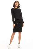 High Waist Straight Skirt with Pocket in Sweatshirt Knit