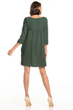 Pleated Back Dress with Pockets for Any Occasion
