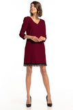 Lace-Trim Heart Neckline Dress