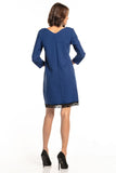 Lace-Trim Heart Neckline Simple Dress