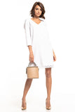 Lace-Trim Heart Neckline Simple Dress
