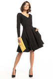 Flared Sweetheart Neckline Dress with Pockets