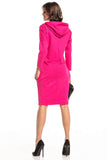 Knit Dress with Slashes, Hood, and Seam Pockets
