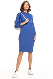 Knit Dress with Slashes, Hood, and Seam Pockets