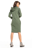 Knit Dress with Hood, Slashes, and Seam Pockets