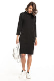 Knit Dress with Slashes, Hood, and Seam Pockets
