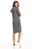 Knit Dress with Hood, Slashes, and Seam Pockets