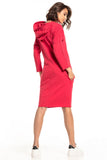 Knit Dress with Slashes, Hood, and Seam Pockets