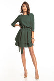 Elegant Double Skirt Dress with 3/4 Sleeves for Any Occasion