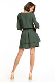 Elegant Double Skirt Dress with 3/4 Sleeves for Any Occasion