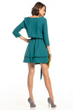 Elegant Double Skirt Dress with 3/4 Sleeves for All Occasions