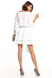 Elegant Double Skirt Dress with 3/4 Sleeves
