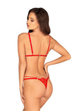 Charming Red Lace Bodysuit with Bows and Adjustable Straps