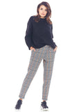 Stylish Tapered Check Trousers for Office & City Wear