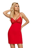 Sensational Red Lace Nightgown with Adjustable Straps